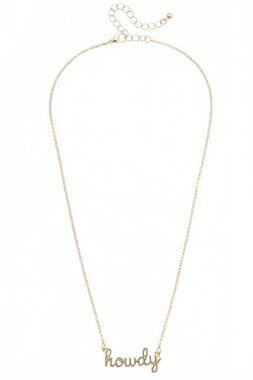 NEW CANVAS STYLE women's howdy cursive necklace in gold